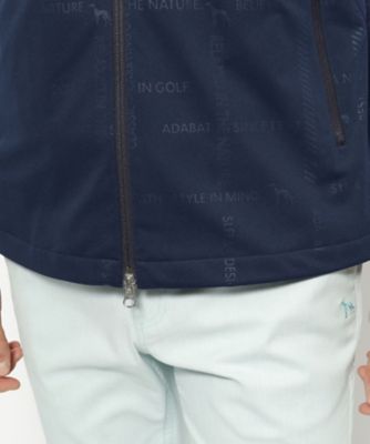 【美品】Adabat ゴルフベスト ジップアップ 撥水加工 ロゴチェックジップアップベスト