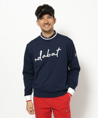 【新レーベル　ＡＤＡＢＡＴ　ＮＡＶＹ】ウォッシャブル素材　アダバットサインロゴニット（２００２４１１８４３）