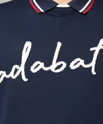 【新レーベル　ＡＤＡＢＡＴ　ＮＡＶＹ】ウォッシャブル素材　アダバットサインロゴニット（２００２４１１８４３）