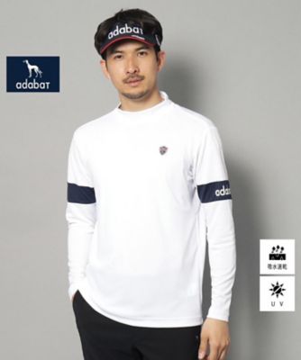 adabat/アダバット 【新レーベル　ＡＤＡＢＡＴ　ＮＡＶＹ】ＵＶカット／吸水速乾　アームラインモックネックプルオーバー（２００２４１１８４６）