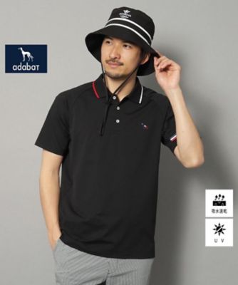 【新レーベル　ＡＤＡＢＡＴ　ＮＡＶＹ】ＵＶカット／吸水速乾　ドライカノコラインポロシャツ（２００２４１１８４９）
