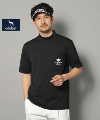 【新レーベル　ＡＤＡＢＡＴ　ＮＡＶＹ】ＵＶカット／吸水速乾　ポケット付モックネックＴ（２００２４１１８５３）