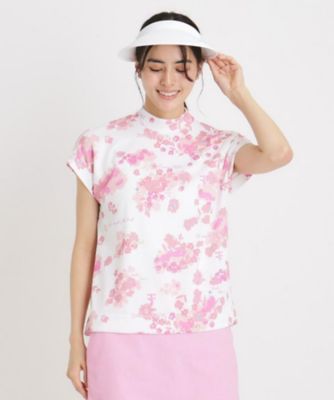 【UVカット/防透け】裾リボン モックネックプルオーバー　adabat UVカット/防透け】裾リボン モックネックプルオーバー adabat
