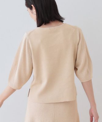 春SALE！【洗える／和紙混素材／SETUP可能】バルーンスリーブニット 春SALE！【洗える／和紙混素材／SETUP可能】バルーンスリーブ