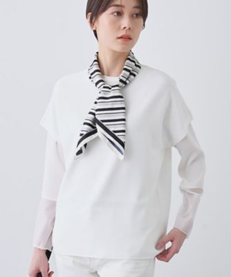 ＜INDIVI L (Women/大きいサイズ)＞新色登場！【洗える／清涼感】レーヨンストレッチ　フレンチスリーブニット（２００２４１２００１）