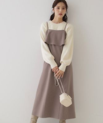 ＜COUTURE BROOCH (Women)＞【スッキリ華奢みえが叶う】フレアデザインキャミワンピース（２００２４１４３０４）