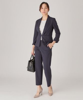 【洗える／日本製／ジャージ素材／裏なし／セットアップ可】穿き心地◎すっきりキレイめストレートパンツ（２００２４１４３３４）