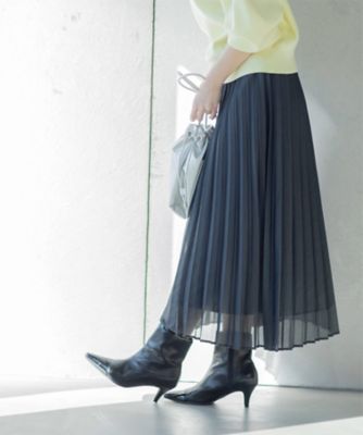 ＜OPAQUE.CLIP (Women)＞《通勤・セレモニー対応》シアーローンプリーツスカート【洗濯機洗い可】（２００２４１４３９８）
