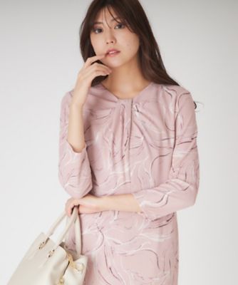 【今期購入】未使用タグ付／クードシャンス 洗える 日本製 流線柄ワンピース 40 今期購入】未使用タグ付／クードシャンス 洗える 日本製 流線柄