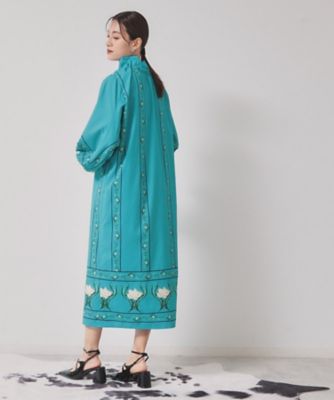 スタンドフリル＆リボン】オリエンタルパネルワンピース