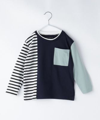 【１００－１５０】ブロッキング長袖Ｔシャツ／洗濯機ＯＫ（２００２４１４９５７）