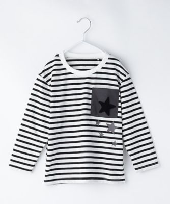 ＜THE SHOP TK (Baby&Kids)＞【１１０－１５０】星サガラポケット長袖Ｔシャツ／洗濯機ＯＫ（２００２４１４９５８）