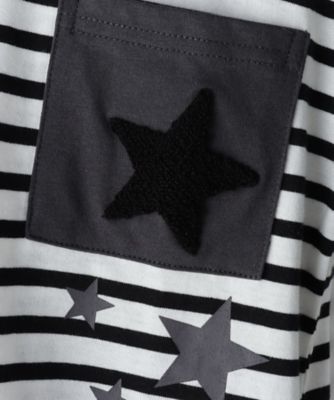 【１１０－１５０】星サガラポケット長袖Ｔシャツ／洗濯機ＯＫ（２００２４１４９５８）