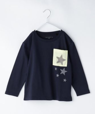 【１１０－１５０】星サガラポケット長袖Ｔシャツ／洗濯機ＯＫ（２００２４１４９５８）