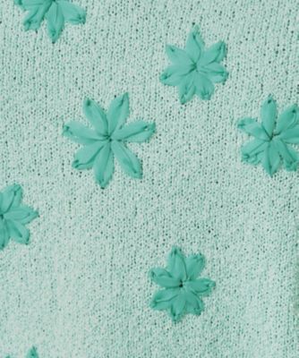 【手刺繍／花モチーフ】チャイナカラーニット（２００２４１４９９１）