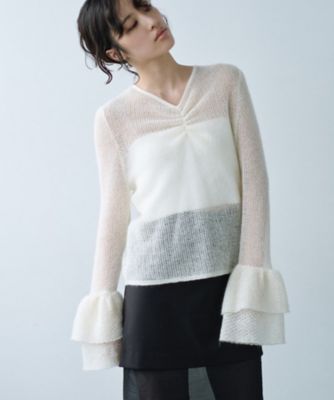 bell sleeve mohair pullover