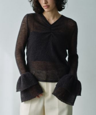 コードエー（CODE A）/bell sleeve mohair pullover bell sleeve mohair pullover