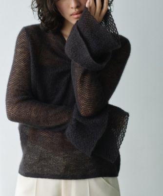 bell sleeve mohair pullover