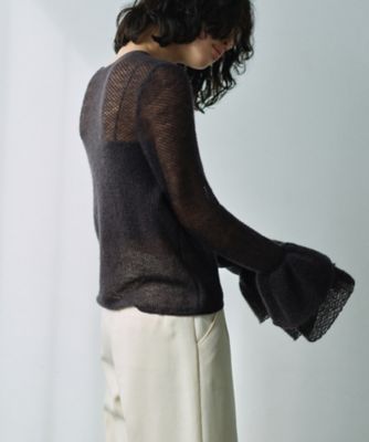 bell sleeve mohair pullover