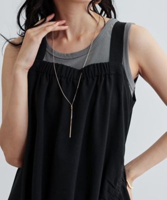 こめち　ommo イレギュラーシャーリングワンピース IRREGULAR SHIRRING CAMI OP（ワンピース）｜OMMO（オーエム