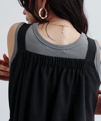 こめち　ommo イレギュラーシャーリングワンピース IRREGULAR SHIRRING CAMI OP（ワンピース）｜OMMO（オーエム