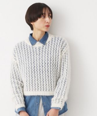 ＜Dessin (Women)＞【洗える】ショート丈メッシュラメニット（Ｓ～Ｌ）（２００２４１５２３２）