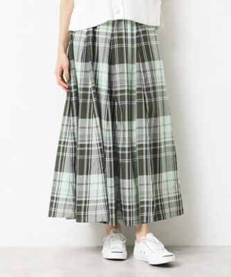 IKUKO チェック柄スカート ふわさら 上品 未使用 ウエストゴム／洗える】映えチェック柄スカート（2002582472