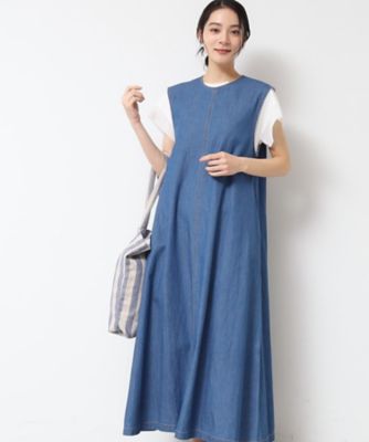 【SALE】Dessin (Women)/デッサン 綿麻デニムワンピース(2002415384) アオ092 ワンピース・ドレス【三越伊勢丹/公式】