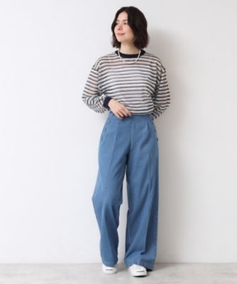 洗える】デニムワイドマリンパンツ（XS～L）（2002415386