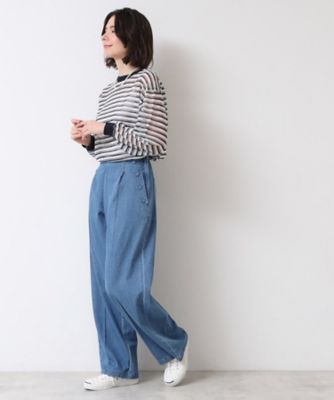 洗える】デニムワイドマリンパンツ（XS～L）（2002415386