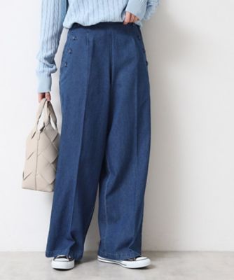 洗える】デニムワイドマリンパンツ（XS～L）（2002415386