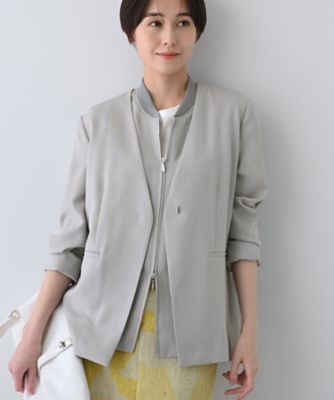 ＜INDIVI (Women)＞春ＳＡＬＥ！【洗える／バックシャン】ハンサムノーカラージャケット（２００２４１５５６０）