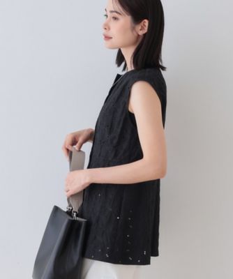 春ＳＡＬＥ！【洗える】フラワーカット刺繍ノースリーブブラウス（２００２４１５５６１）