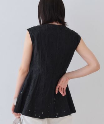 春ＳＡＬＥ！【洗える】フラワーカット刺繍ノースリーブブラウス（２００２４１５５６１）