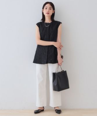 春ＳＡＬＥ！【洗える】フラワーカット刺繍ノースリーブブラウス（２００２４１５５６１）