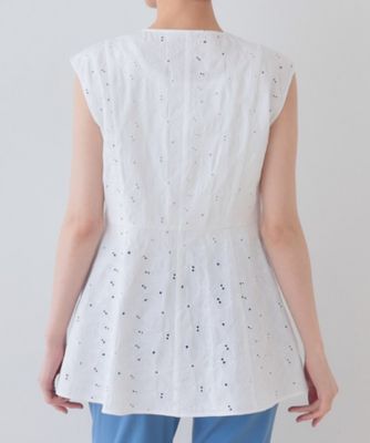 春ＳＡＬＥ！【洗える】フラワーカット刺繍ノースリーブブラウス（２００２４１５５６１）