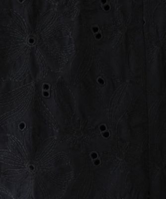 【洗える】フラワーカット刺繍フレアスリーブブラウス（２００２４１５５６２）