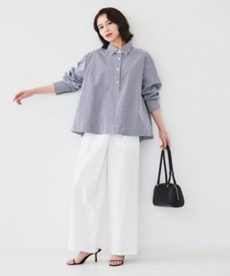 セットアップ可能】フロントラップ ワイドパンツ