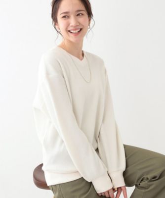 SHOO LA RUE (Women)/シューラルー 【洗える/S-LL/前後2WAY】きらっと光るラメが目を惹く ワッフルトップス(2002415844)