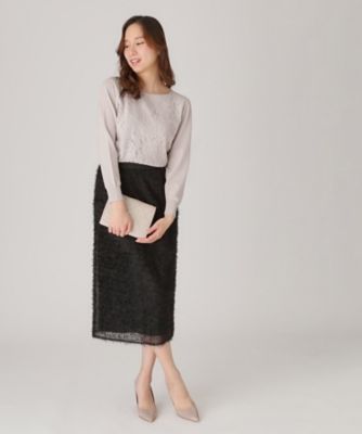 洗える】レース使いニットプルオーバー（2002415905