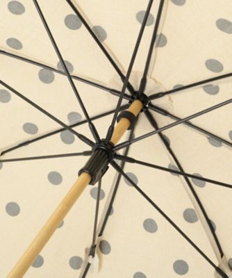 【晴雨兼用／紫外線遮蔽率９９％以上／雨の日もおしゃれに◎】バンブーハンドル長傘（２００２４１６２２８）
