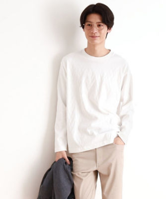 【SALE】THE SHOP TK (Men)/ザ ショップ ティーケー ジオメトリックリンクス長袖Tシャツ ON/OFF兼用(2002416375) シロ003 トップス【三越伊勢丹/公式】