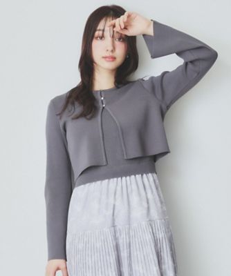 ＜index (Women)＞《ツインセット》カーディガン×ニットドッキングワンピース【洗濯機洗い可】（２００２４１６５９６）