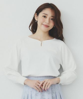 ＜index (Women)＞パーツ付きハートネックニットトップス【洗濯機洗い可】（２００２４１８１３９）