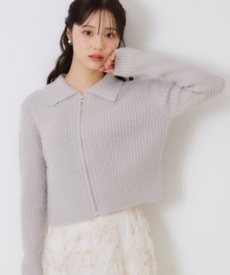 ＜COUTURE BROOCH (Women)＞衿付きＺＩＰカーディガン（２００２４１８８７４）