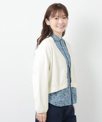 ＜LAURA ASHLEY＞【コットン１００％／日本製／ワンマイルウエア】鹿の子Ｖネックカーディガン（２００２４１８８９３）