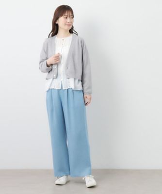 コットン100％／日本製／ワンマイルウエア】鹿の子Vネック