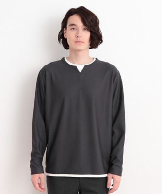 バスケット編みキーネックＴシャツ（２００２４１９１６４）