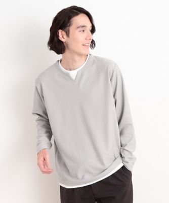 バスケット編みキーネックＴシャツ（２００２４１９１６４）