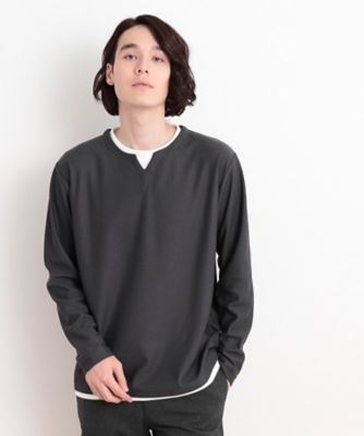 バスケット編みキーネックＴシャツ（２００２４１９１６４）